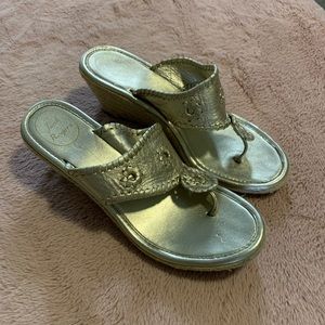 Gold Jack Rogers Wedges